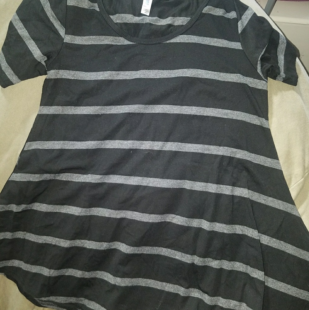 Xs black and grey striped perfect tee from lularoe